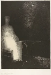 I Continued to Gaze on the Chair, and Fancied I Saw on It a Pale Blue Misty Outline of a Human Figure, plate 1 of 6
