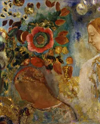 Two Young Girls with Flowers, 1912