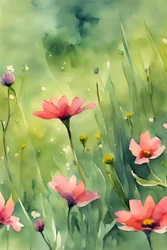 Pink Watercolor Bloom