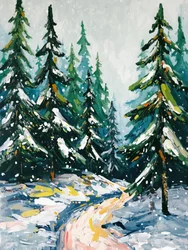 Snowy Forest Path