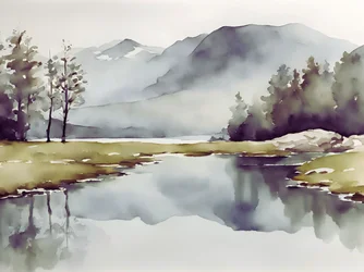 Tranquil Mountain Lake