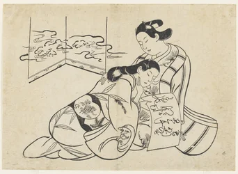(Lovers as Mitate of Daruma Crossing the Yangtze River on a Reed)