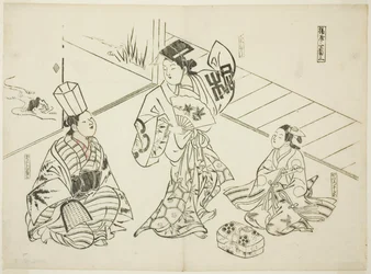 Sanbaso Dance in a Brothel, no. 1 from a series of 12 prints depicting parodies of plays