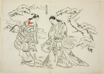 Sleeve-Letter Takasago, no. 2 from a series of 12 prints depicting parodies of plays