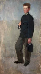 Portrait of a Boy in Middle School Uniform