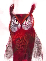 Vibrant Red Owl
