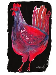 Vibrant Red Rooster
