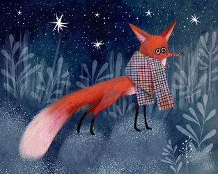 Whimsical Fox In Plaid