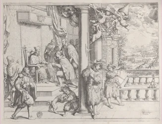 A Young Man Presenting his Thesis to Cardinal Aldobrandini