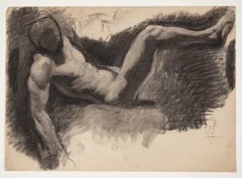 Male Model, Sitting with Arms Stretched Backwards