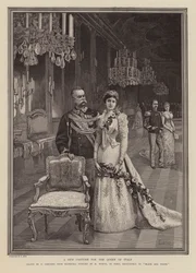 New gown for Margherita of Savoy, Queen of Italy