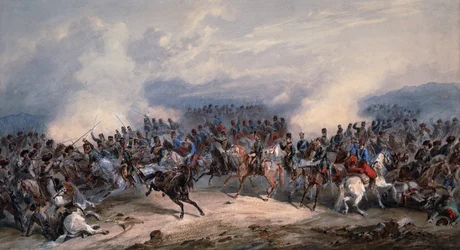 Hussars and Chasseurs at the Battle of Chernaya River on August 16, 1855