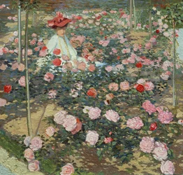 Mrs Ojetti in the rose garden