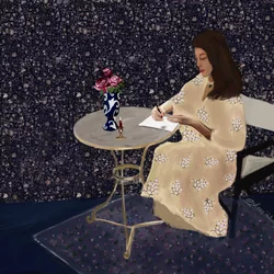 Elegant Woman Writing