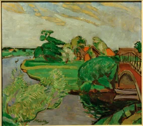 River Landscape with Bridge