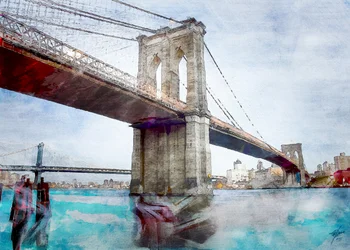 Iconic Brooklyn Bridge Waters