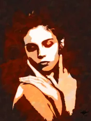 Moody Orange Woman