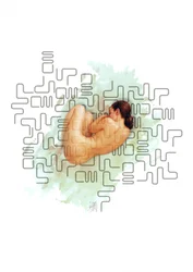 Nude Woman Serene Abstract