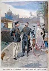 A cycle and water police officer, Paris, 1900