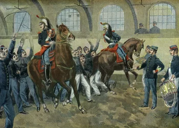 The Republican Guards Train the Horses to Noise and Crowds, Paris