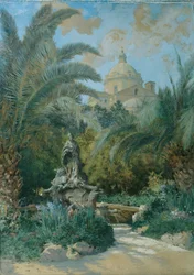 View of the Embassy in Rome: View from the Garden with the Dome on the Right