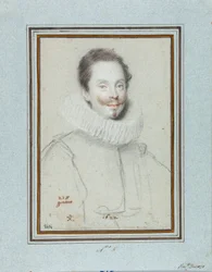 Portrait of the Marquis Paris Pinelli. Drawing by Ottavio Leoni. 17th century