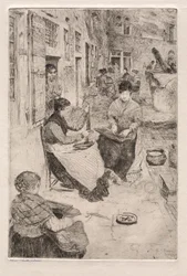 Etchings of Venice: Bead Stringers, 1882
