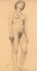 Standing Female Nude, probably 1878-79