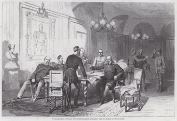 Prussian Army Commanders Holding a Council of War in Versailles, Franco-Prussian War, 6 December 1870