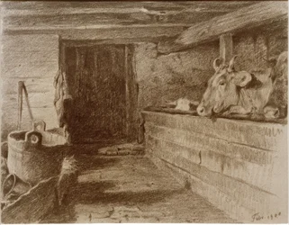 Interior of a Cow Stable