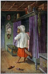 The wolf disguises as Grandmother