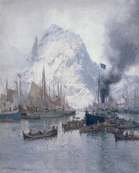 Arrival of Agnsilddamperen, Svolvaer