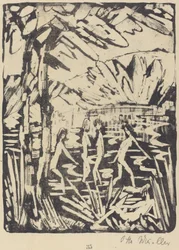 Five Girls at a Forest Pond