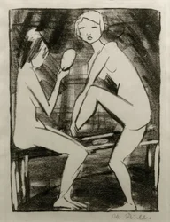 Two Nudes with Hand Mirror II