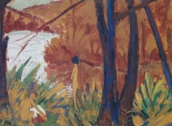 Forest Lake with Two Nudes. 1915