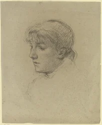 Portrait of a Young Woman Facing Left