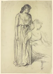 Seated and Standing Figures from “Preparation for the Costume Ball”