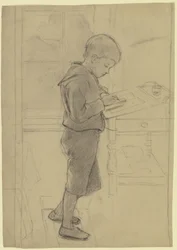 Victor Scholderer Standing at a Writing Desk