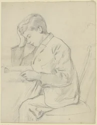 Victor Scholderer Reading at the Table