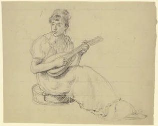 Woman playing the mandolin