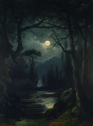A Moonlit Woodland Scene