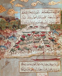 Ottoman Empire: Representation of a Fortified City on the Bank of the Danube