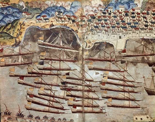 Ottoman Empire: representation of the fleet of Barberossa