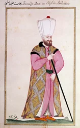 Ottoman Art: Head of the Gardeners of the Palace. Print from a Manuscript