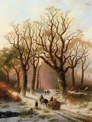 Woodcutters on a Winter Path