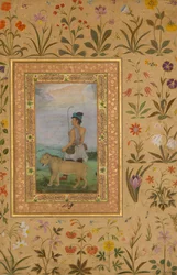 Dervish With a Lion, Folio from the Shah Jahan Album