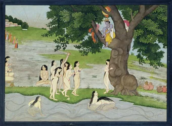 Krishna Steals the Clothes of Gopies, from the Bhagavata Purana, Kangra, Himachal Pradesh