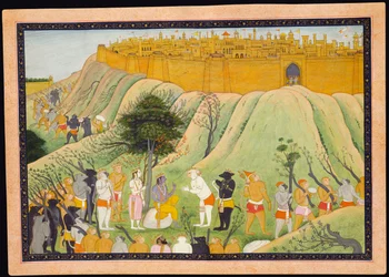 Rama and Lakshmana in Counsel with the Monkey and Bear Allies, c.1800