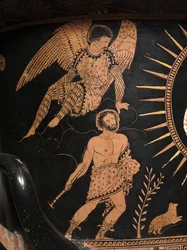 (detail) of a Lucanian Calyx-Krater, c.400 BC