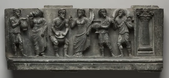 Bacchanalian Relief, Pakistan, Gandhara, Buner area, early Kushan Period (AD 1-320)